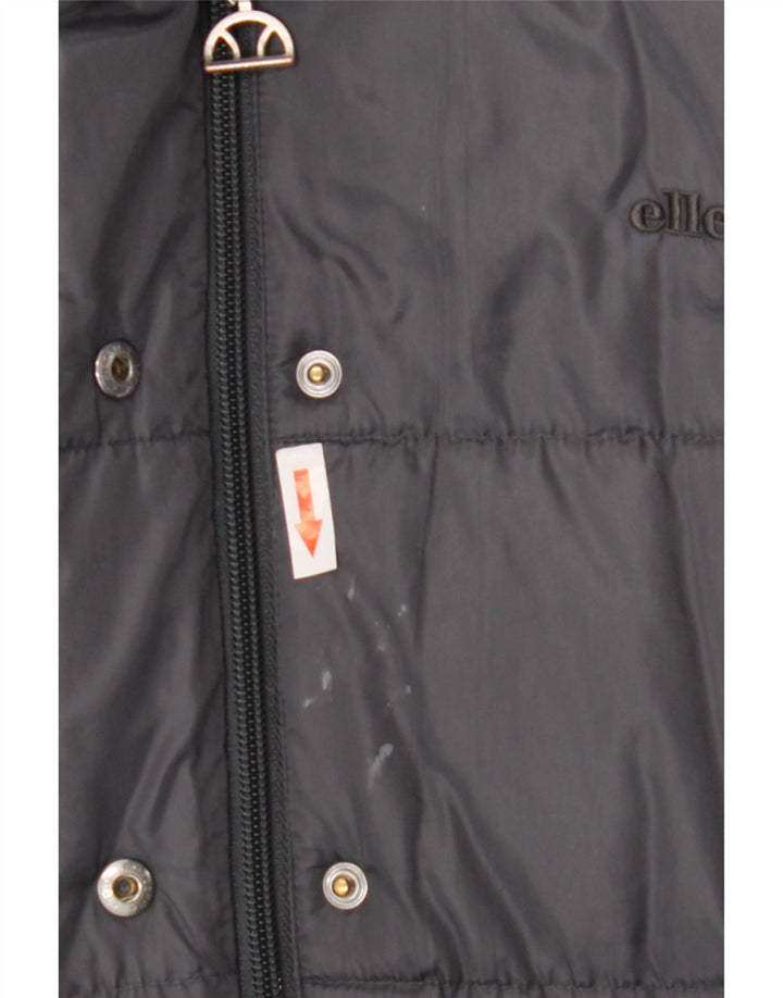 Ellesse Dame Hætte Oversized Polstret Frakke UK 6 XS Grå Nylon