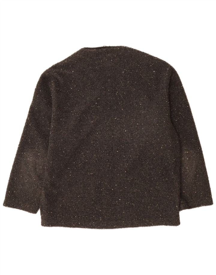 Vintage dame cardigan sweater UK 18 XL Grå Flecked Polyester
