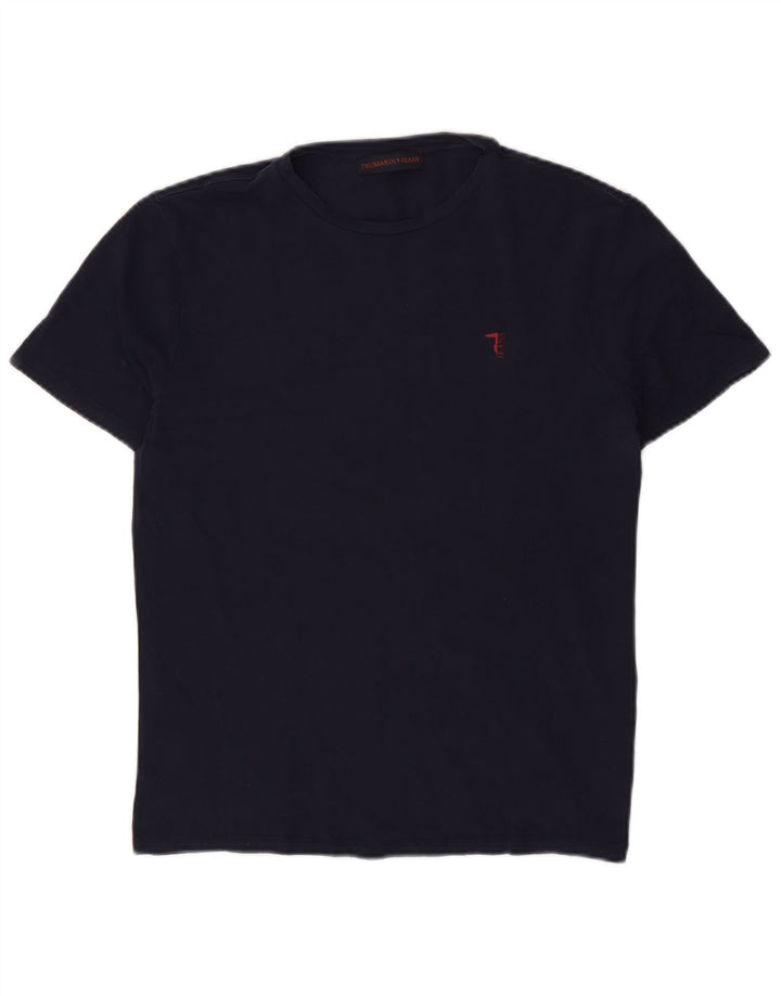 Trussardi Jeans Herre T-Shirt Top Lille Marineblå