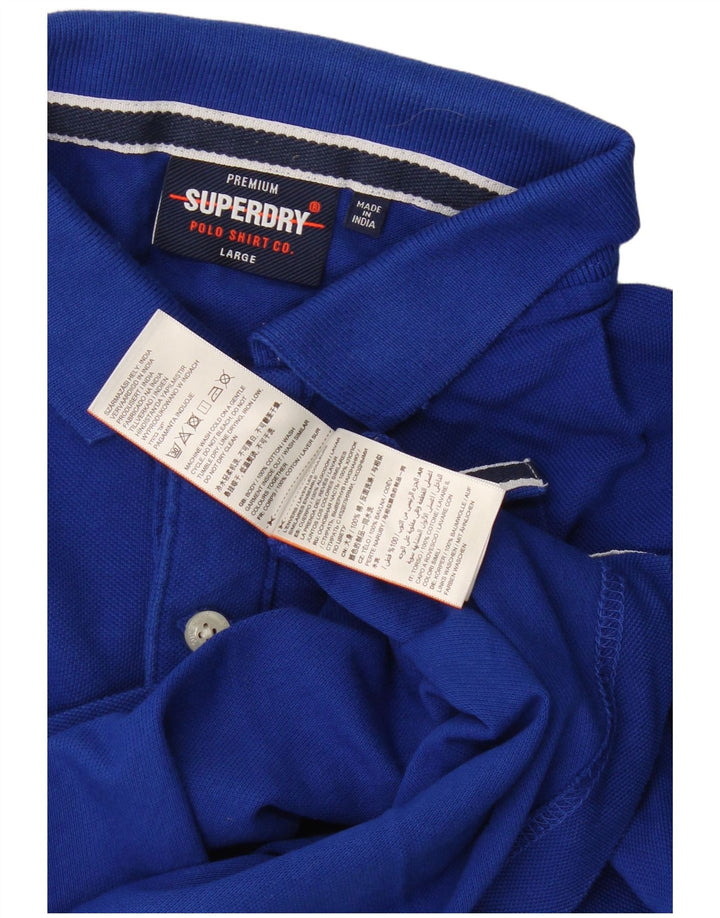 Superdry Grafisk poloshirt til mænd Stor marineblå bomuld