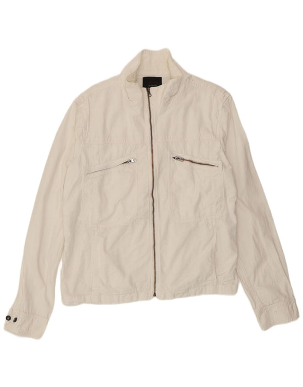 Zara Herre Utility Jacket UK 42 XL Hvid Polyester