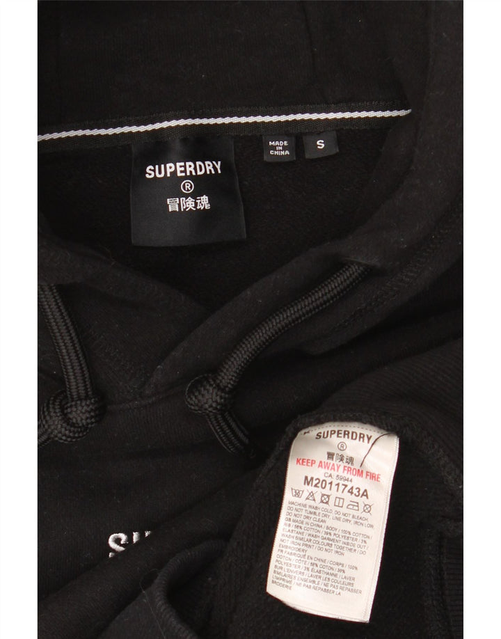 SUPERDRY Herre Loose Fit hættetrøje Jumper Lille sort bomuld