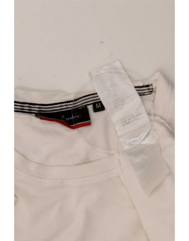 Pierre Cardin Herre T-Shirt Top Medium Hvid Bomuld