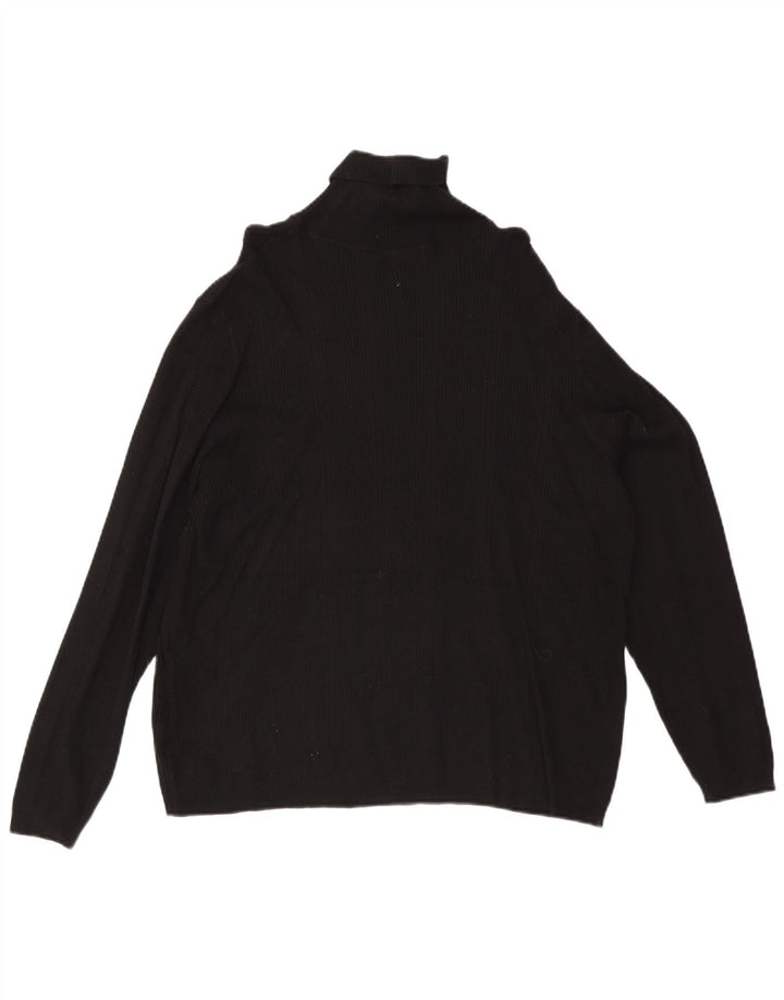 Marks & Spencer Dame Roll Neck Jumper Sweater UK 22 3XL Sort Viscose