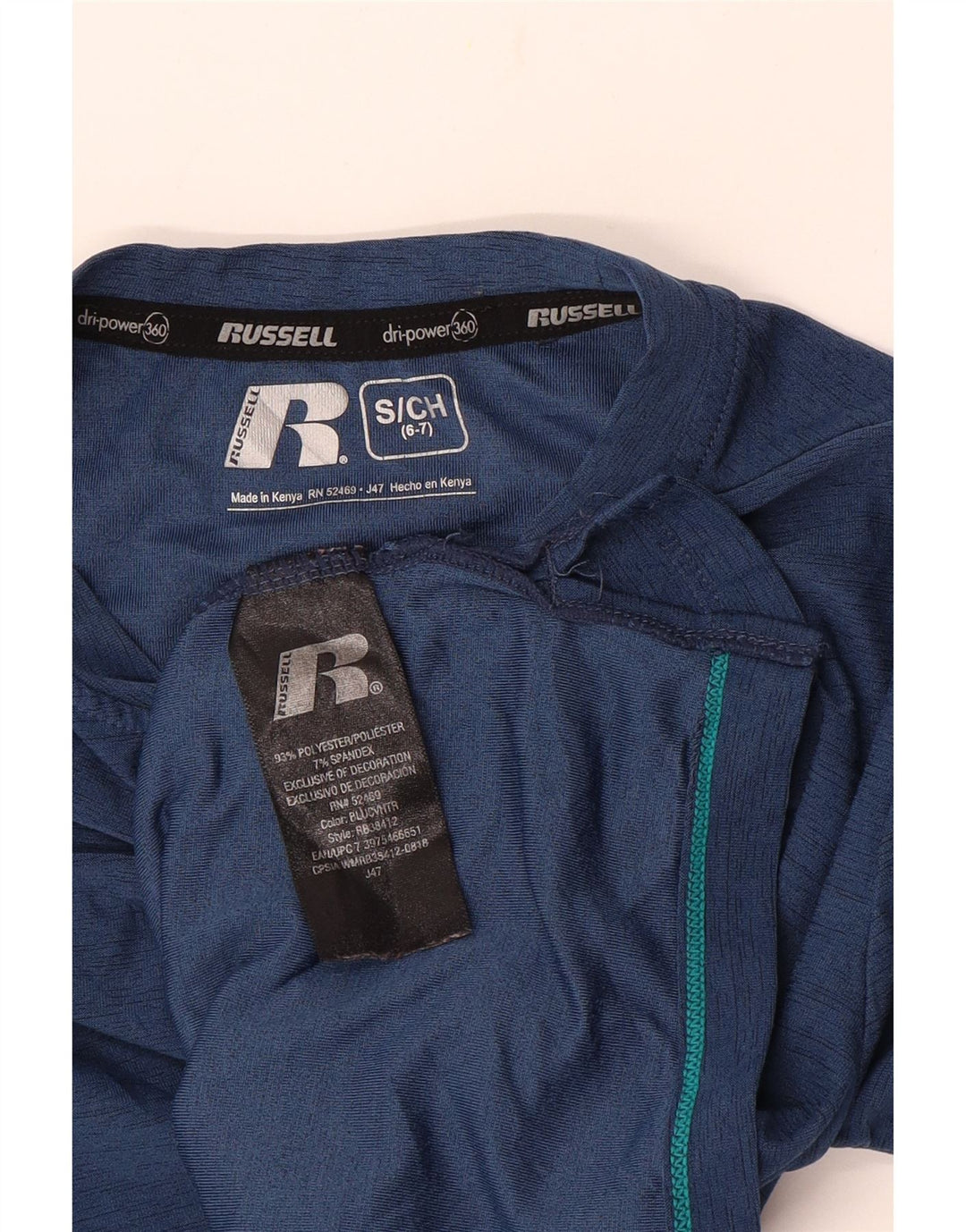 Russell Athletic Boys Dri-Power Top Langærmet 6-7 år Small Navy Blue