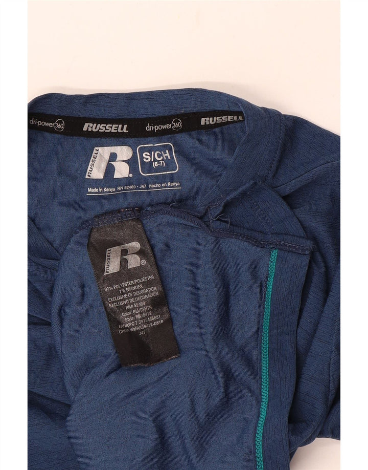 Russell Athletic Boys Dri-Power Top Langærmet 6-7 år Small Navy Blue