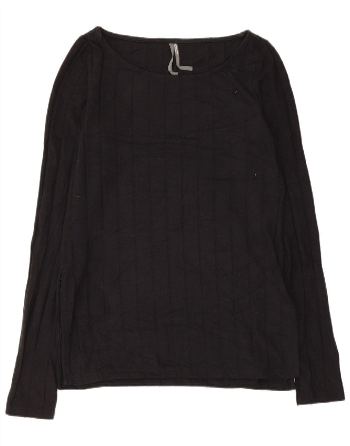 Anthropologie Dame Top Langærmet UK 12 Medium Sort Viscose