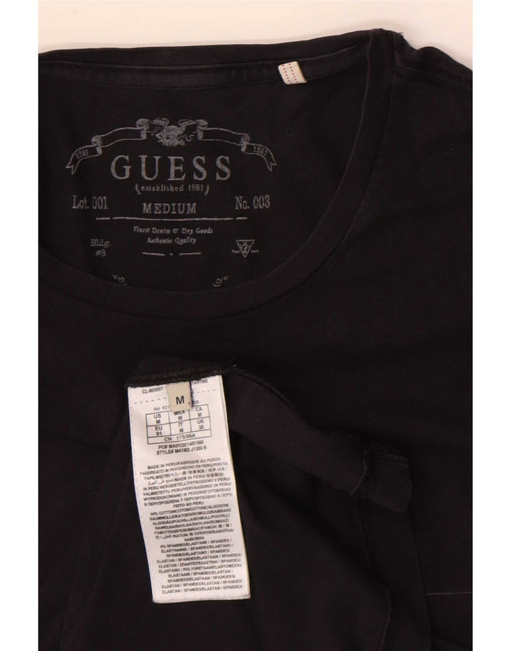 Guess Grafisk T-shirt top til kvinder, medium sort bomuld