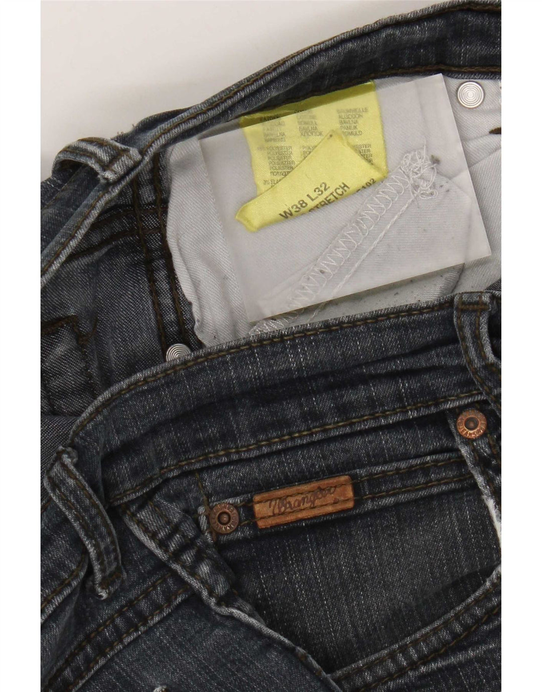 Wrangler Straight Jeans til mænd W38 L32 Marineblå bomuld