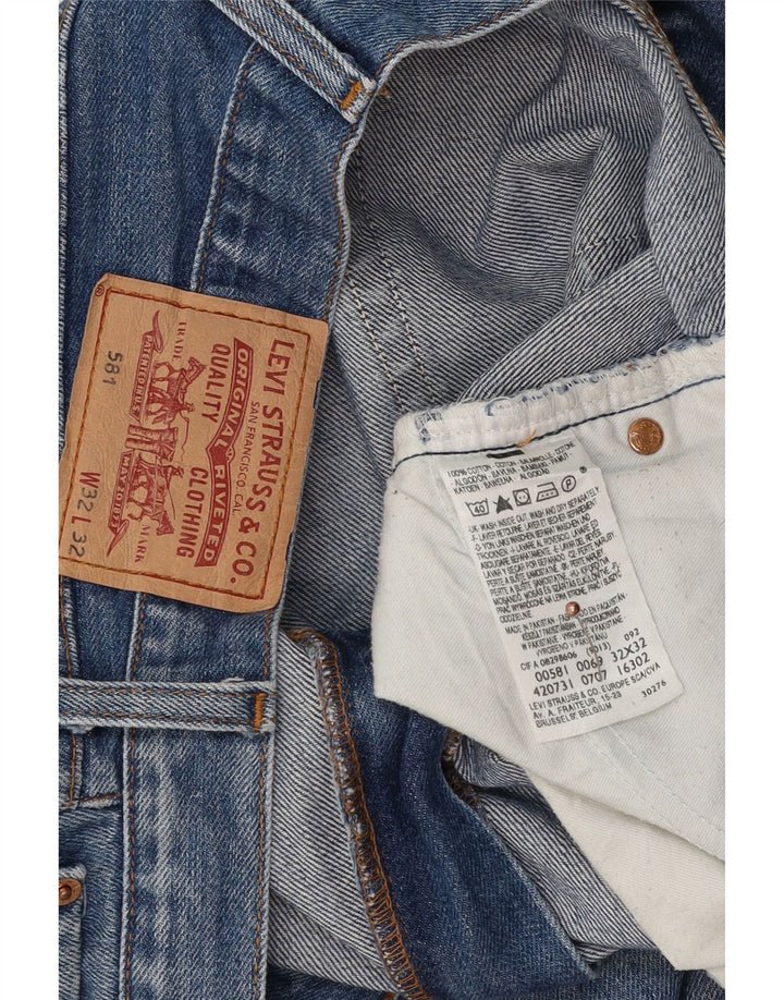 LEVI'S Mens 581 Straight Jeans W32 L26 Blue Cotton