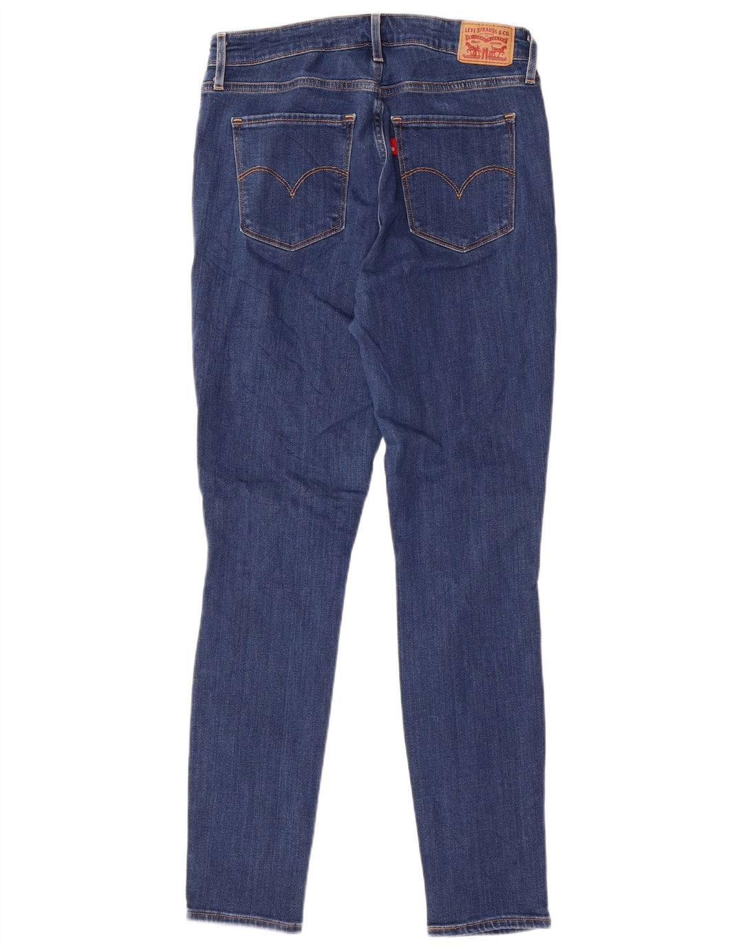 LEVI'S Dame 721 Distressed Skinny Jeans med høj talje W30 L30 Blå Bomuld