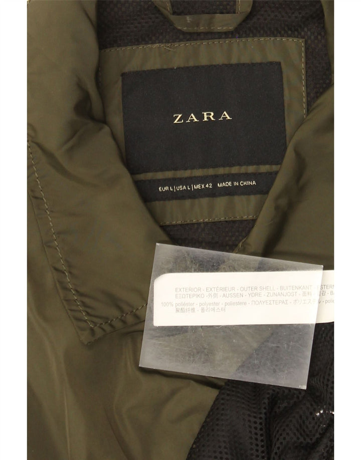 Zara Regnjakke til mænd UK 40 Stor Khaki Polyester