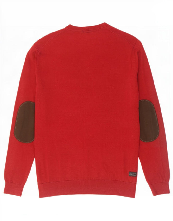 Hugo Boss Herre Regular Fit V-hals sweater Medium Rød Colourblock