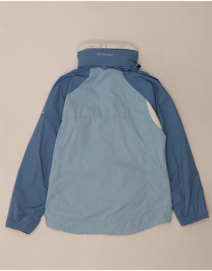 Columbia Dame Hætte Oversized regnjakke UK 10 Small Blue Colourblock