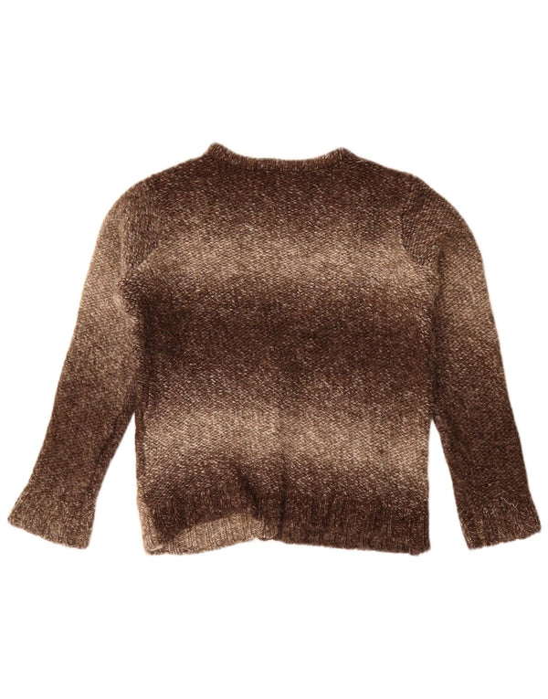 Zara Womens Crop Cardigan Sweater UK 14 Medium Brun Uld