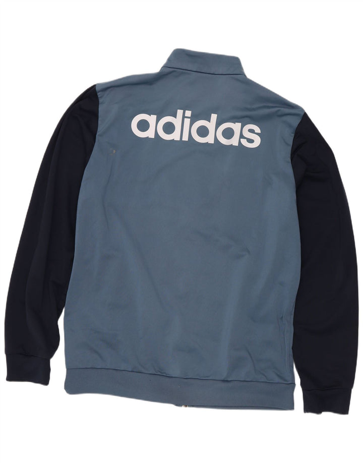 Adidas Grafisk træningsdragt jakke til mænd Large Blue Colourblock Polyester