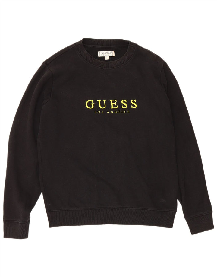 Guess Herre grafisk sweatshirt jumper lille sort bomuld
