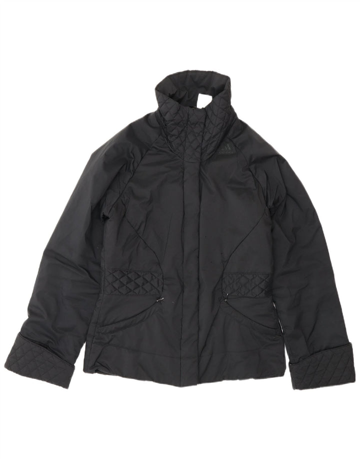 Adidas Dame Oversized Bomber Jacket UK 8 Small Black Polyester