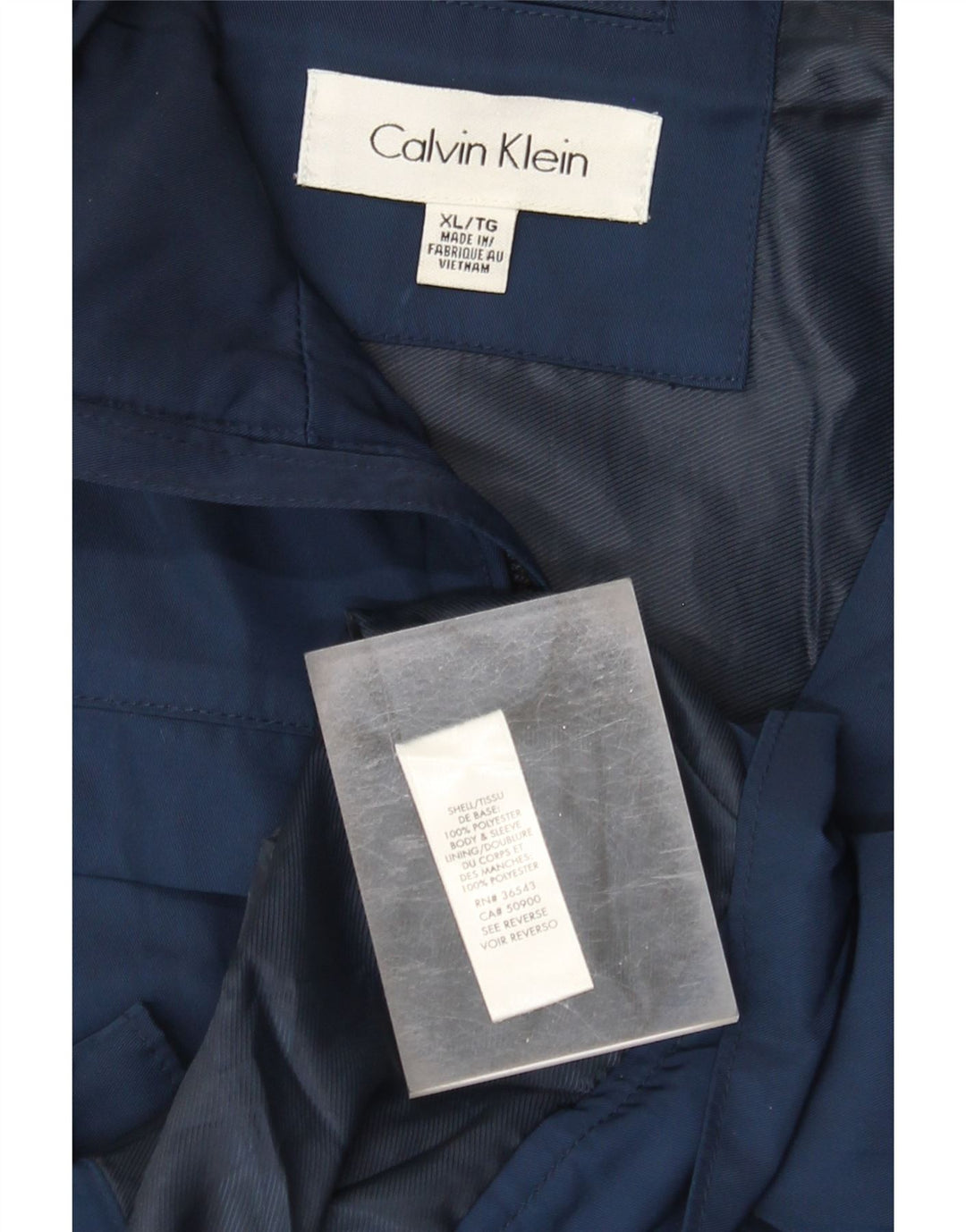 Calvin Klein Herre Bomber Jacket UK 42 XL Navy Blue Polyester