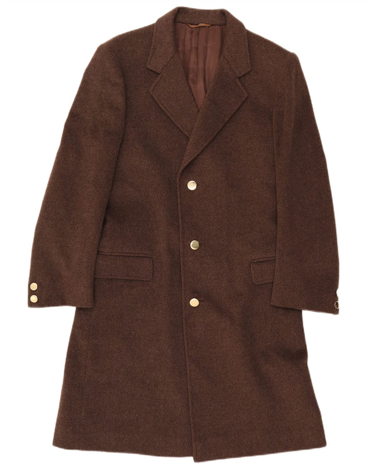 Vintage Dame Overfrakke IT 52 2XL Brun Uld