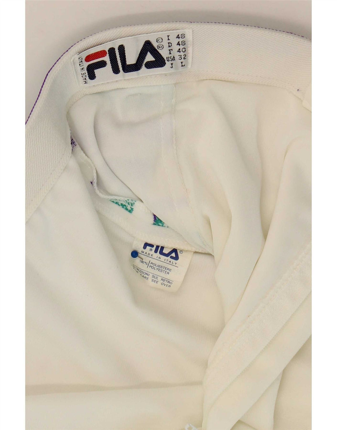 Fila Herre Casual Shorts IT 48 Medium W32 Hvidstribet polyester