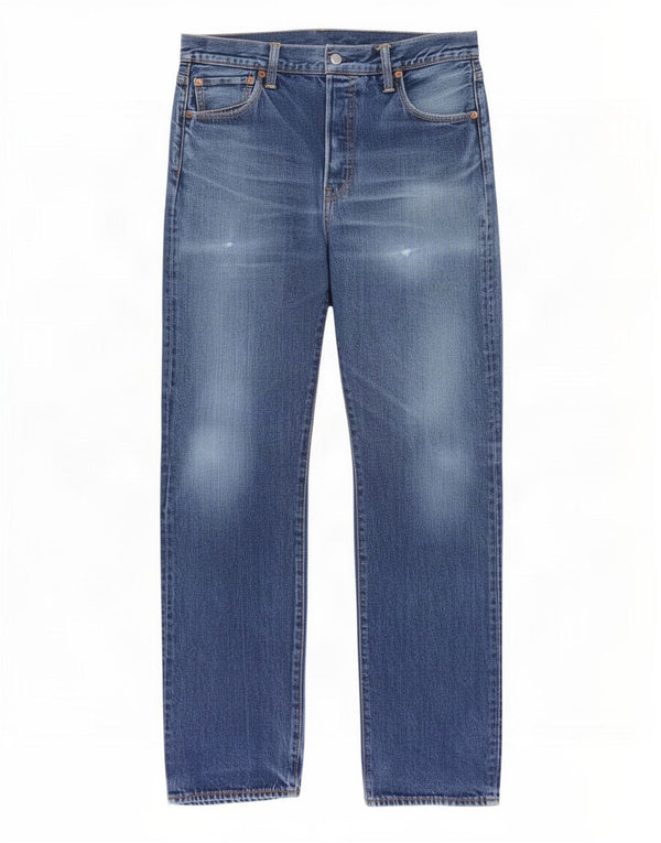 Levi's Men Distressed Straight Jeans W34 L34 Blå Bomuld