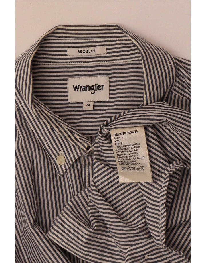 Wrangler herre Regular Fit skjorte mellemgrå nålestribet bomuld