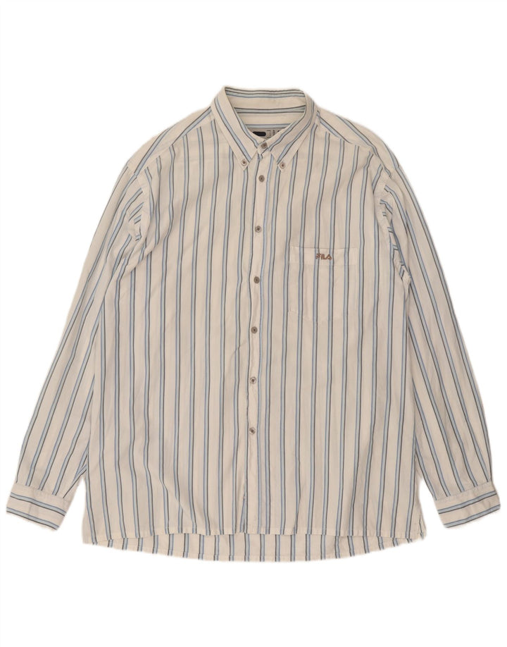 Fila Herreskjorte XL Hvidstribet bomuld