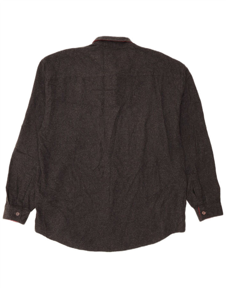Vintage flannelskjorte til mænd, stor sort bomuld