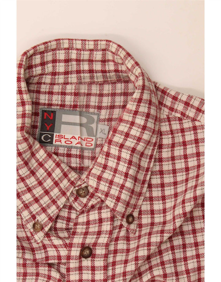Vintage herre flannel skjorte XL Burgund tern