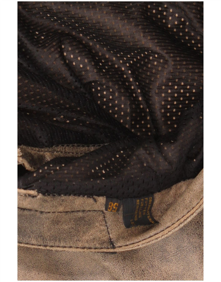 MODEKA Herre Biker Bukser Størrelse 58 3XL W36 L31 Grå Tie Dye Læder