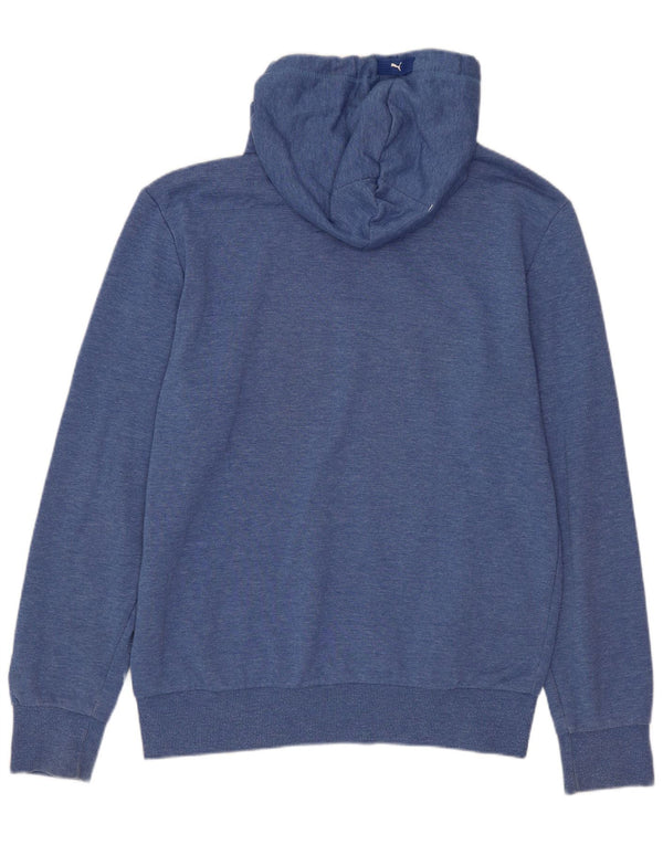 Puma Grafisk hættetrøje til mænd, lille blå polyester