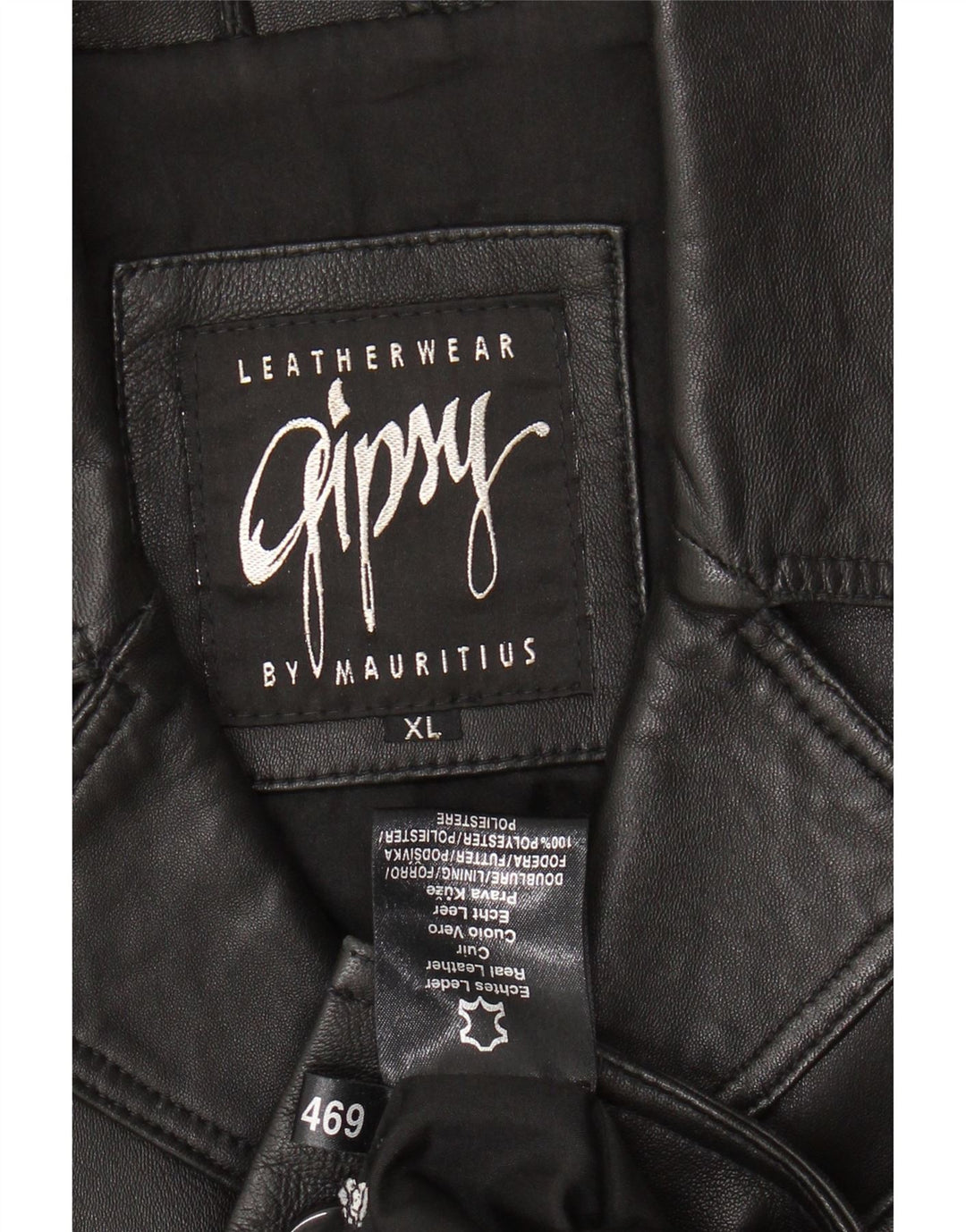 GIPSY BY MAURITIUS Læderjakke til mænd XL sort læder