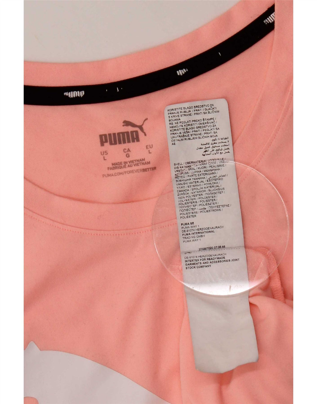 Puma Dame Grafisk Vest Top UK 16 Large Pink Polyester