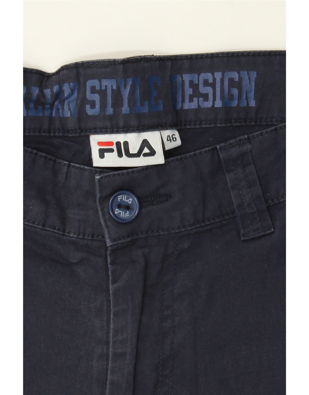 FILA Mens Chino Shorts IT 46 Small W30  Navy Blue Cotton Vintage Fila and Second-Hand Fila from Messina Hembry 