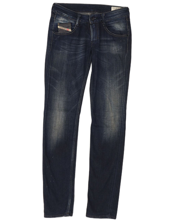 Diesel Dame Crush Skinny Jeans med lav talje W26 L32 Marineblå Bomuld