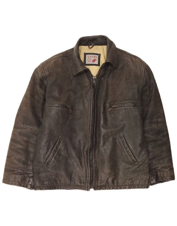 Tauri Herre Læderjakke UK 42 XL Sort Læder