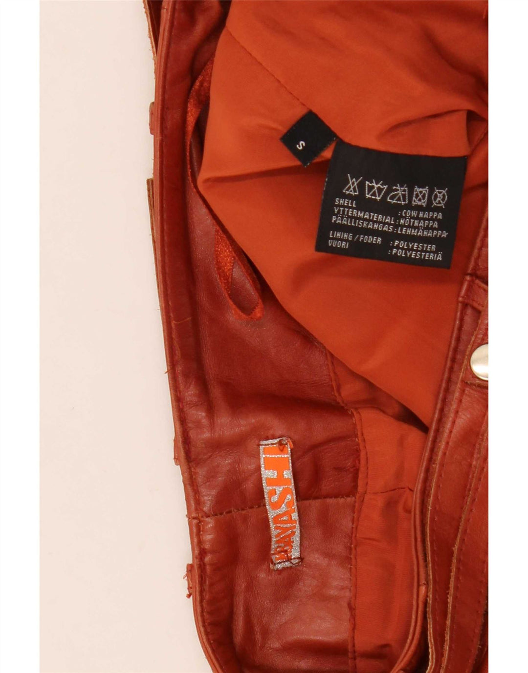 Vintage Dame Bootcut Læderbukser Små W27 L31 Brun
