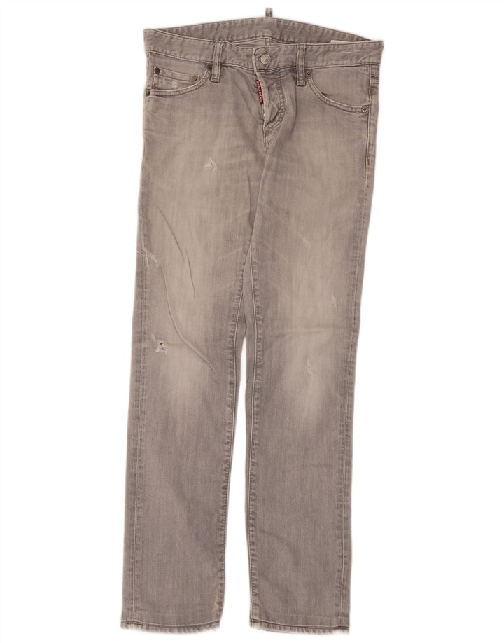Dsquared2 Dame Distressed Slim Jeans IT 46 Large W32 L30 Grå Bomuld