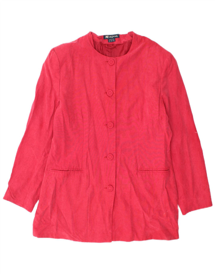 Monsoon Dame 5 Button Blazer Jacket UK 14 Medium Red Viscose