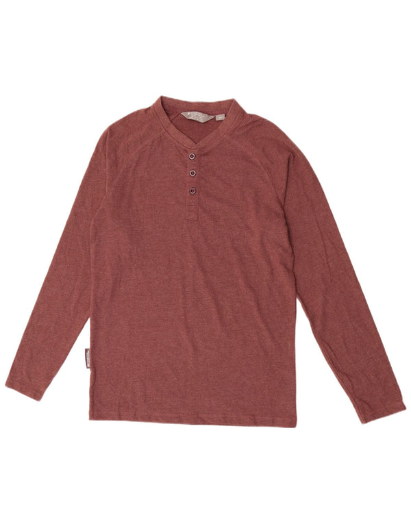 Mountain Warehouse Mens Top Long Sleeve Small Burgundy Cotton