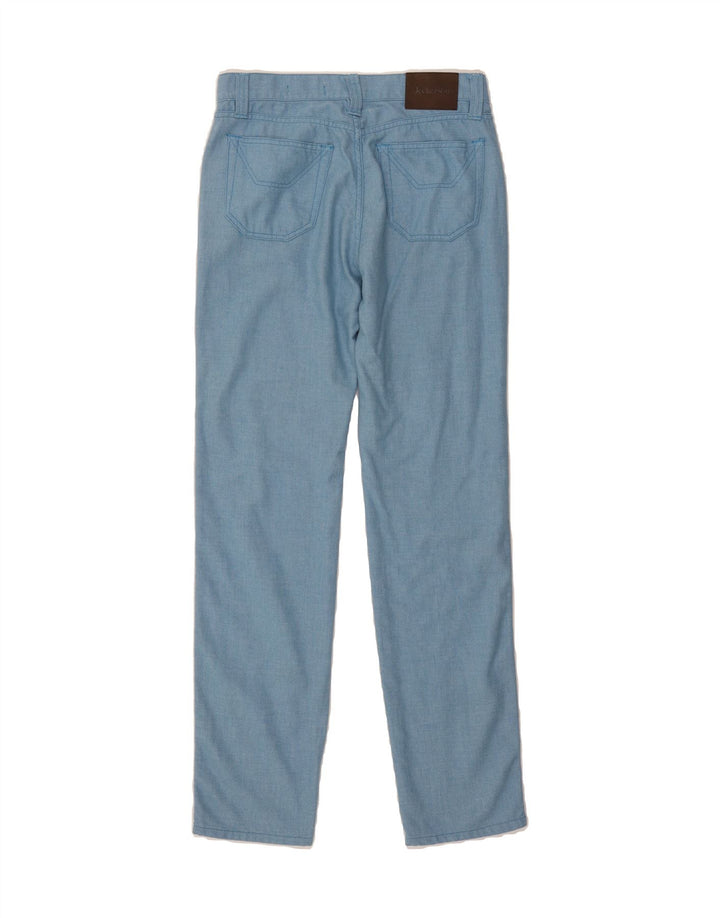 JECKERSON Womens Straight Casual Trousers W32 L33 Blue Wool Vintage Jeckerson and Second-Hand Jeckerson from Messina Hembry 