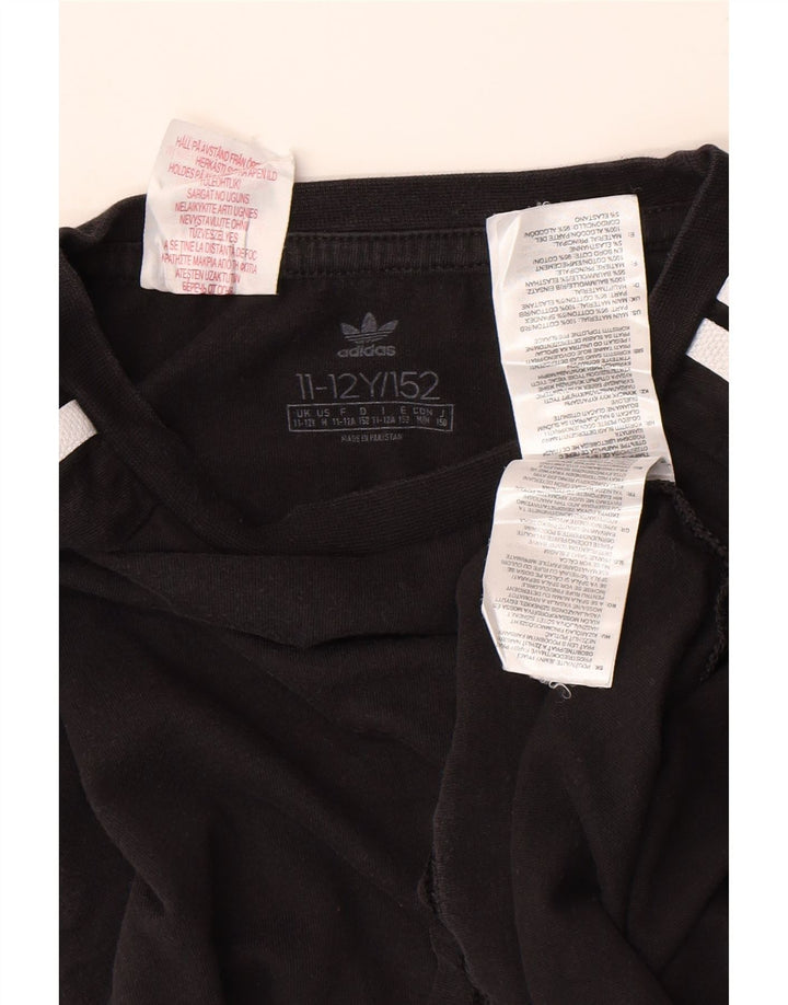 Adidas Boys Top Langærmet 11-12 år Sort Bomuld