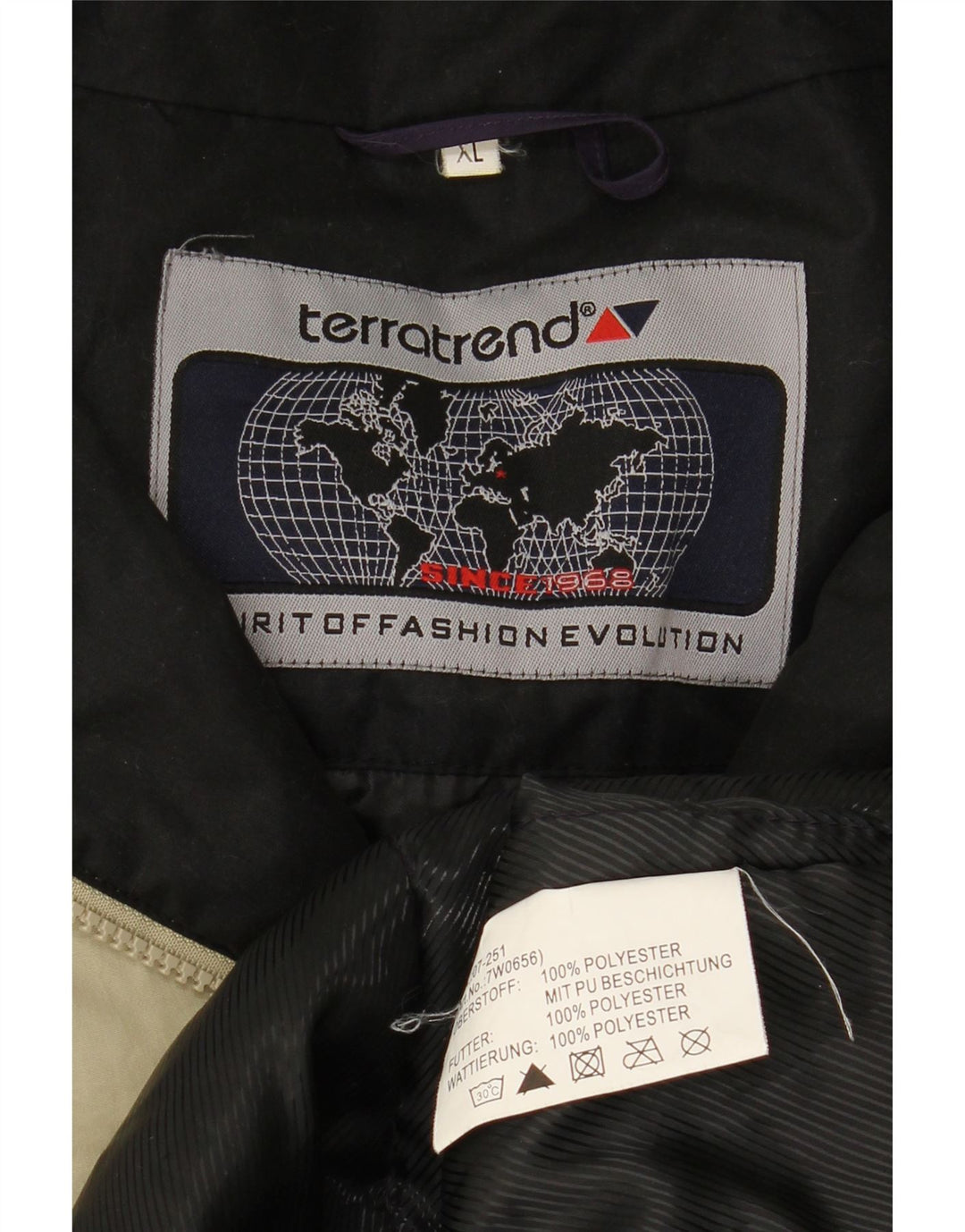 VINTAGE Windbreaker-jakke med hætte til mænd UK 42 XL Beige Polyester