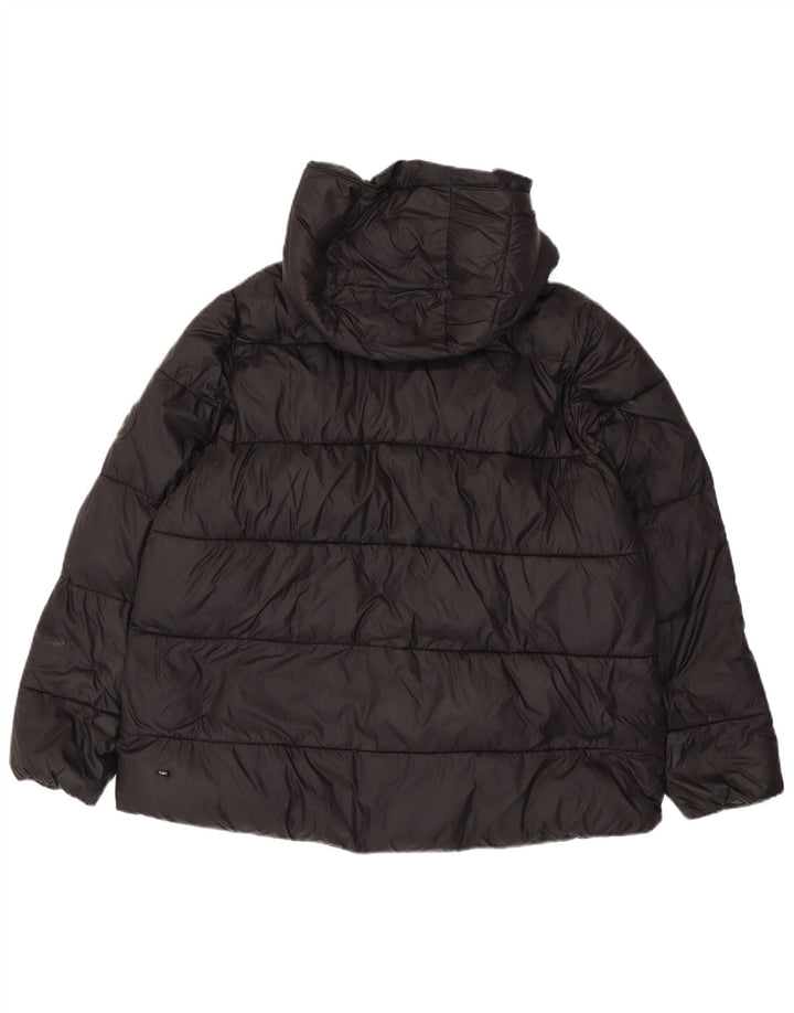 Zara Dame Hætte Polstret Jakke UK 16 Stor Sort Polyester