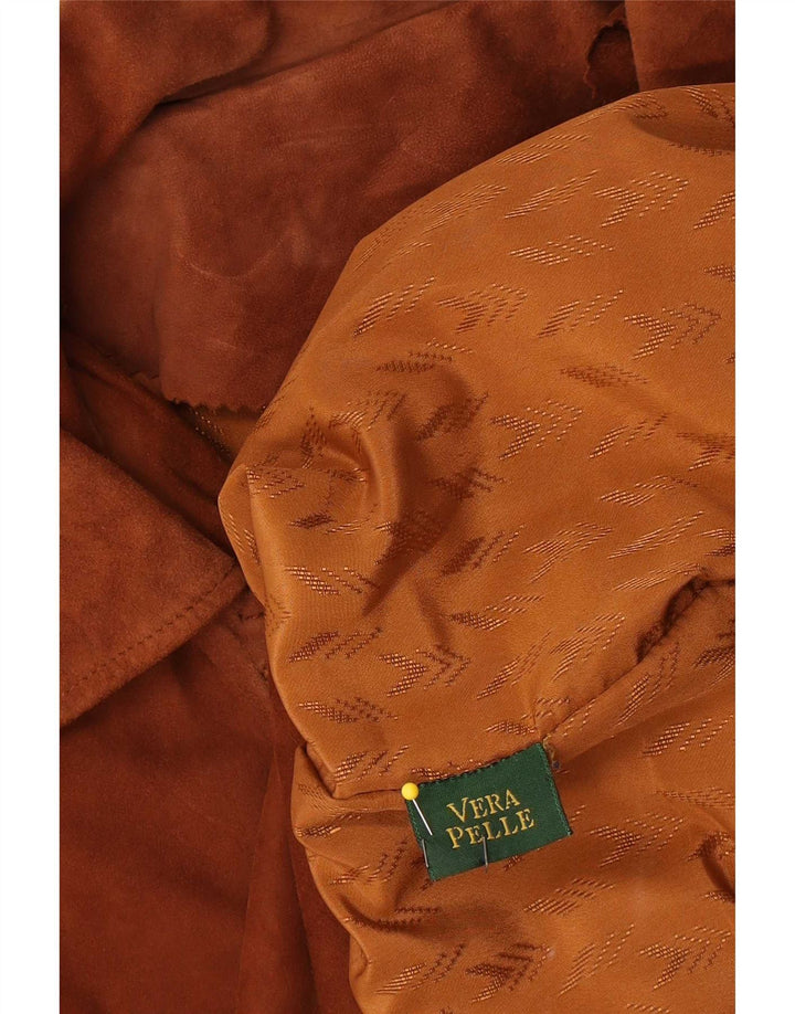 Vintage dame ruskindsjakke UK 18 XL brunt læder