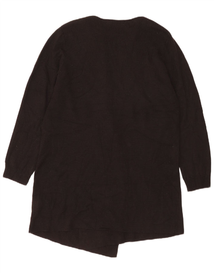Marks & Spencer Womens Open Cardigan Sweater UK 16 Large Black Acryl