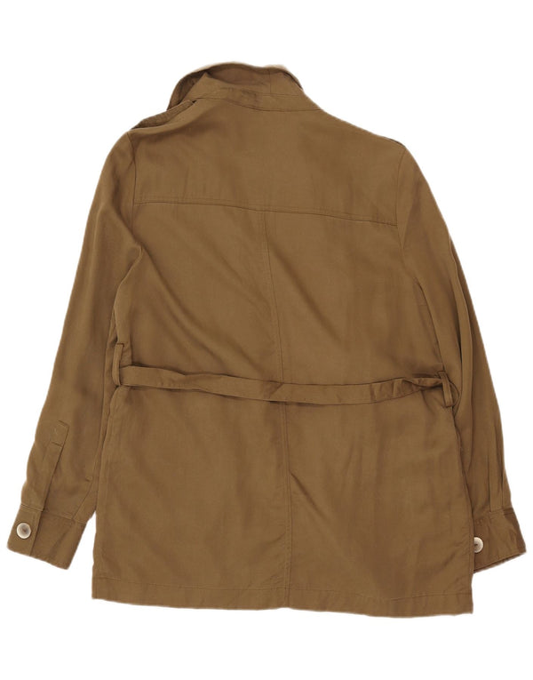 MANGO Militærjakke til kvinder UK 16 Stor Khaki Lyocell