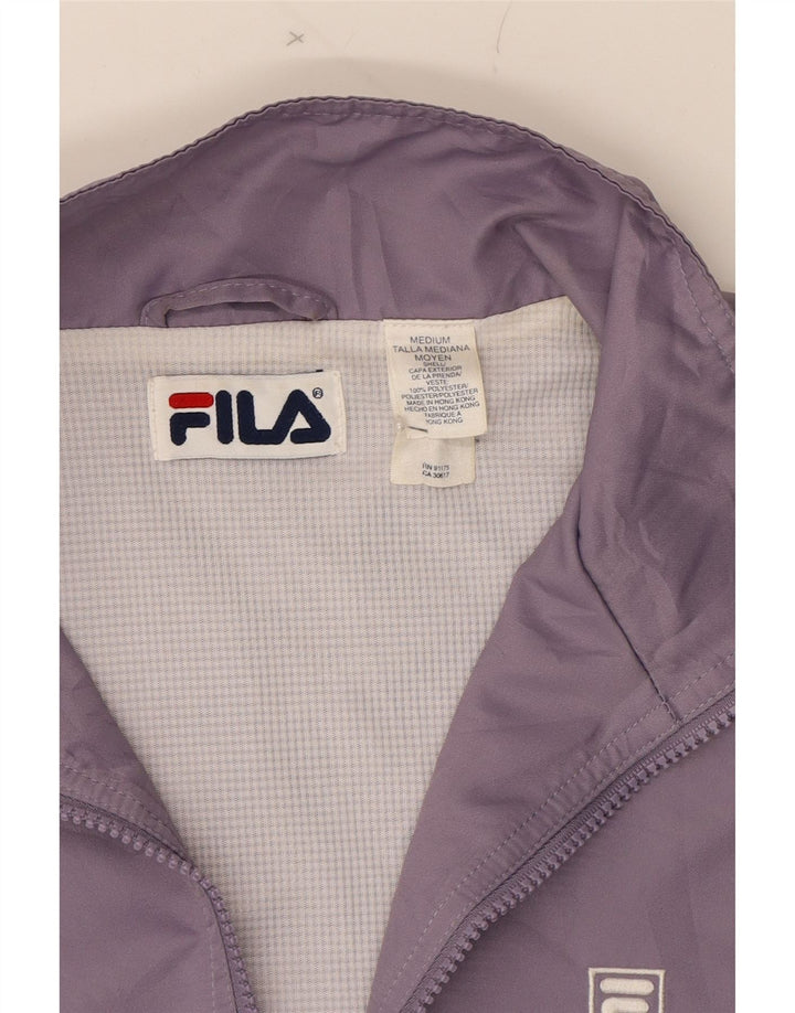 FILA Womens Tracksuit Top Jacket UK 14 Medium Purple Colourblock Polyester Vintage Fila and Second-Hand Fila from Messina Hembry 