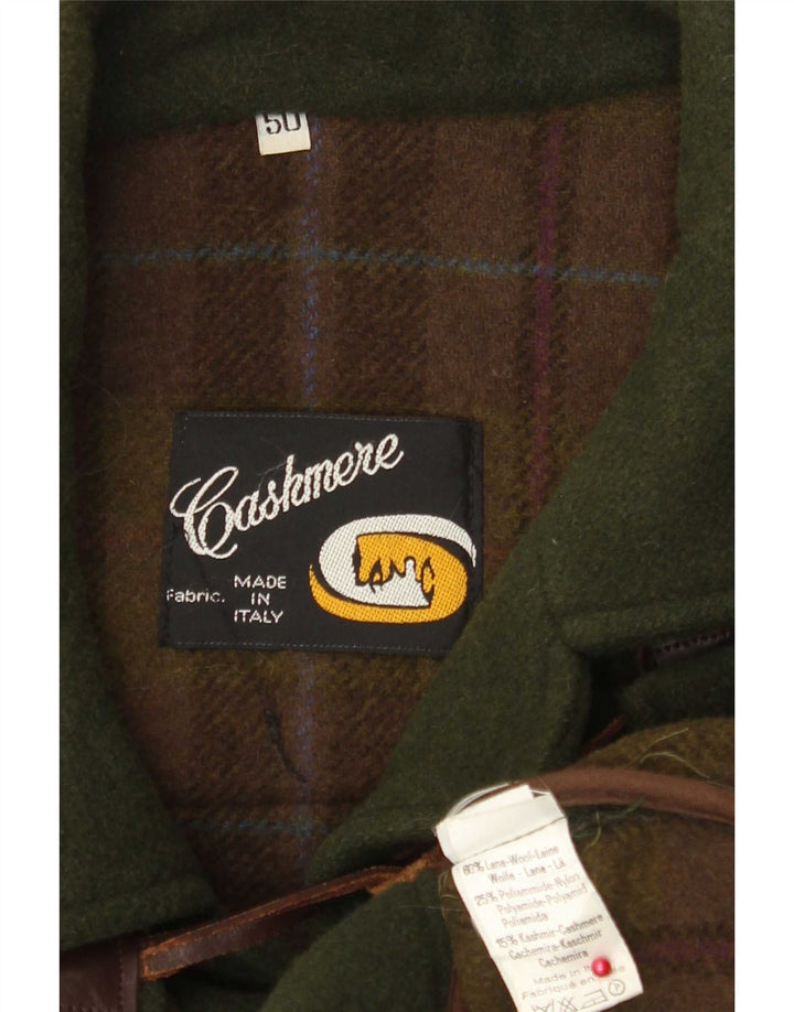 Vintage Herre Hooded Duffel Coat IT 50 Large Green Wool